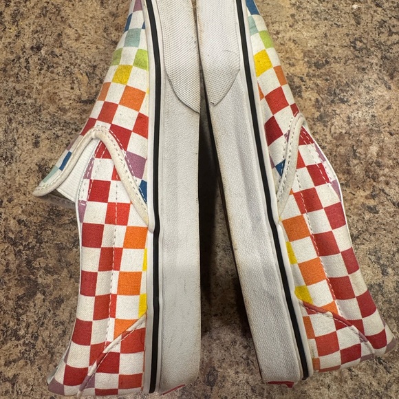 Rainbow Checkered Slip On Vans - Picture 5 of 7